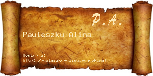 Pauleszku Alina névjegykártya